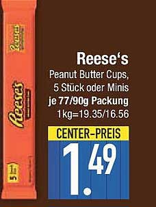 Reese's Peanut Butter Cups, 5 Stück oder Minis je 77/90g Packung