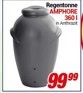 Regentonne AMPHORE 360 l in Anthrazit