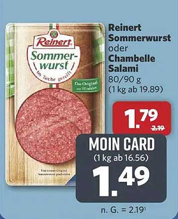 Reinert Sommerwurst oder Chambelle Salami 80/90 g