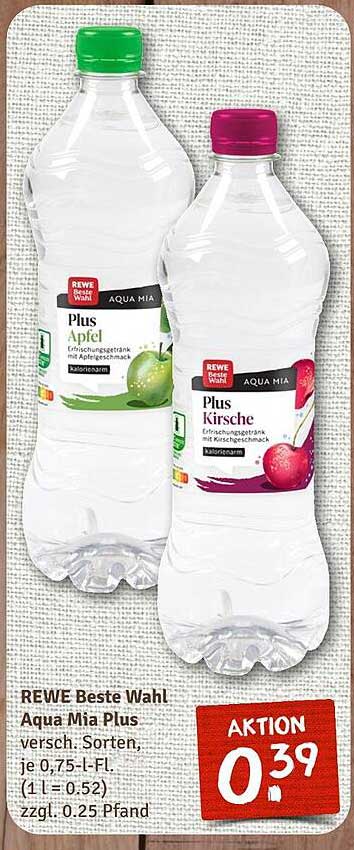 REWE Beste Wahl Aqua Mia Plus 0,75 L - Erfrischungsgetränke in verschiedenen Sorten