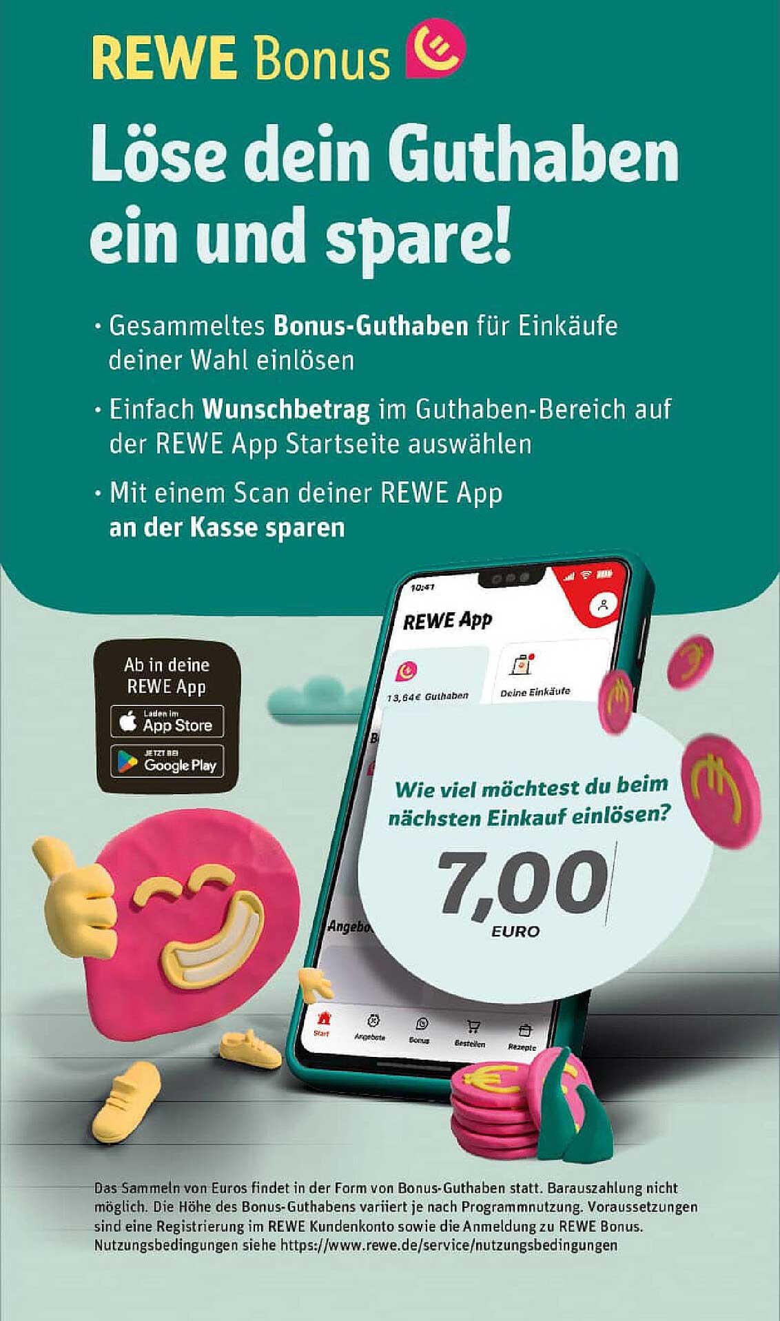 REWE Bonus: Löse dein Guthaben ein und spare!