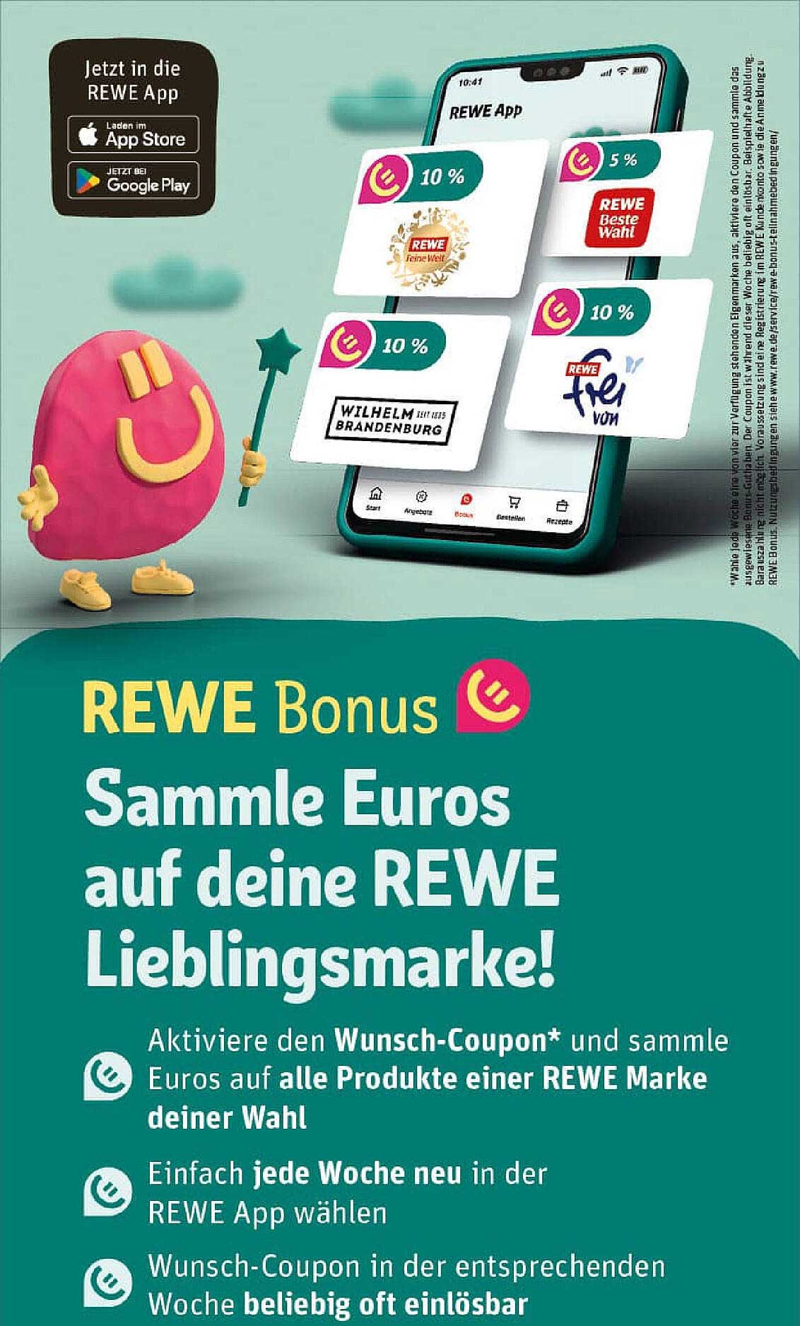 REWE Bonus: Sammle Euros auf deine REWE Lieblingsmarke!