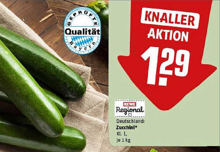 REWE Regional Zucchini, Klasse 1, je 1 kg
