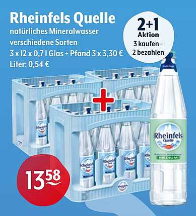 Rheinfels Quelle Mineralwasser - 2+1 Aktion