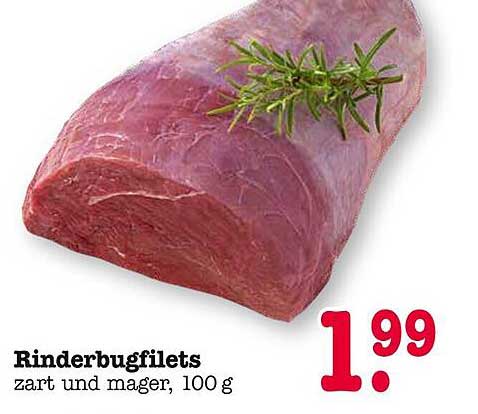 Rinderbugfilets zart und mager, 100 g