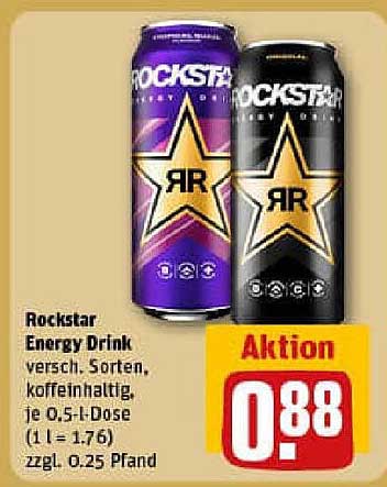 Rockstar Energy Drink, verschiedene Sorten, 0,5 l-Dose zum Sonderpreis