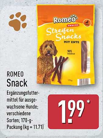ROMEO Snack Streifen Snacks mit Ente, 170 g