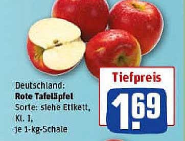 Rote Tafeläpfel - 1-kg-Schale zum Tiefpreis!