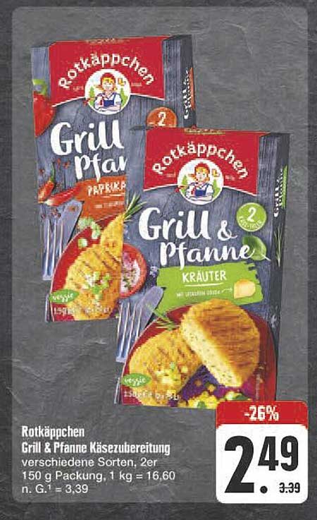 Rotkäppchen Grill & Pfanne Käserezubereitung, verschiedene Sorten, 2er Packung, 150 g