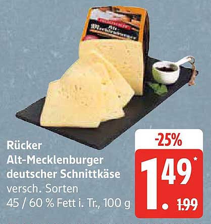 Rücker Alt-Mecklenburger deutscher Schnittkäse