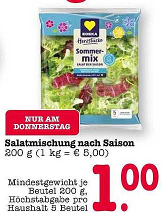 Salatmischung nach Saison - Nur am Donnerstag