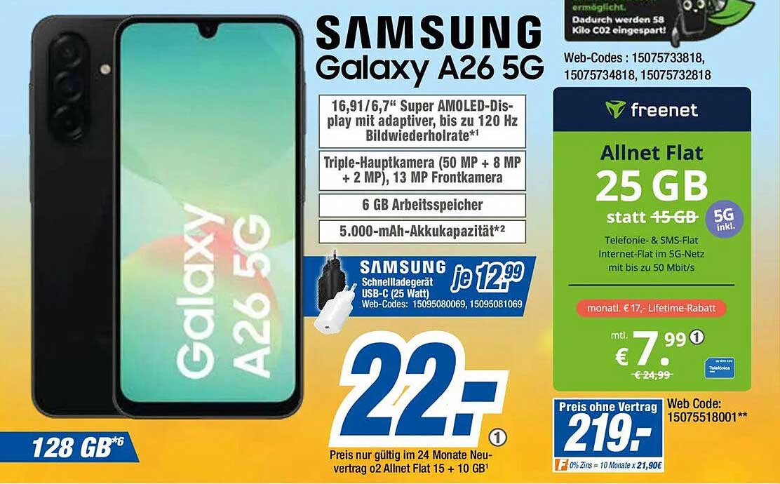 Samsung Galaxy A26 5G mit Allnet Flat bei Expert