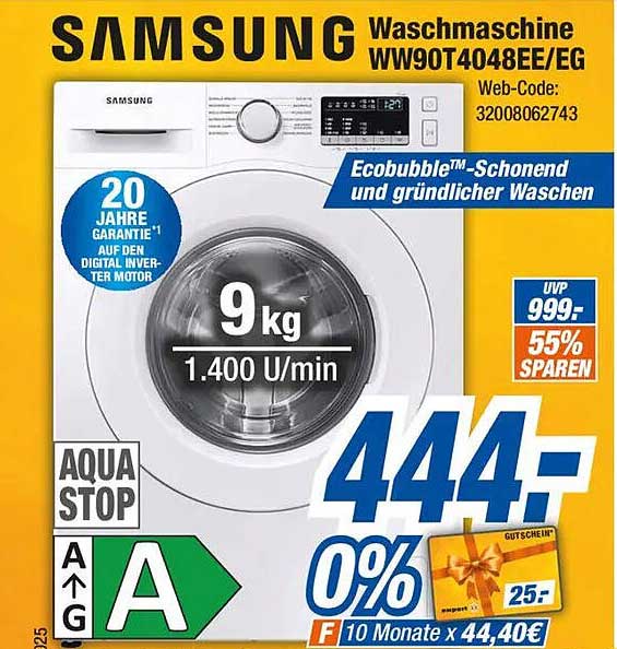 Samsung Waschmaschine WW90T4048EE/EG