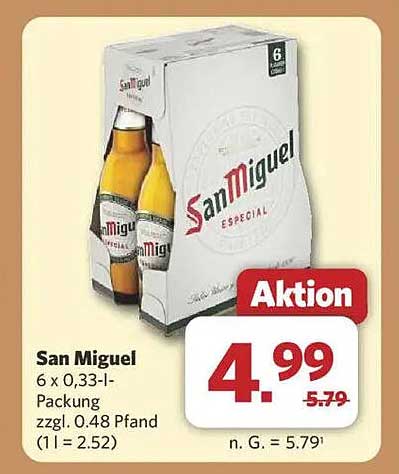 San Miguel 6 x 0,33 l - Especial