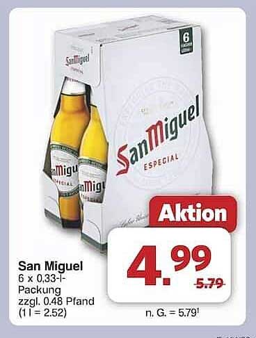 San Miguel Especial 6 x 0,33 l Packung