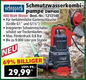 Scheppach Schmutzwasser-Kombipumpe DWP400