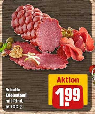 Schulte Edelsalami mit Rind, je 100 g