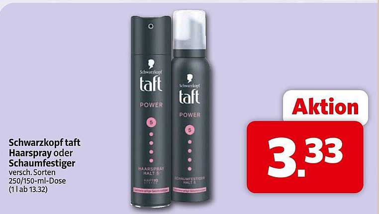 Schwarzkopf Taft Haarspray oder Schaumfestiger 250/150-ml-Dose