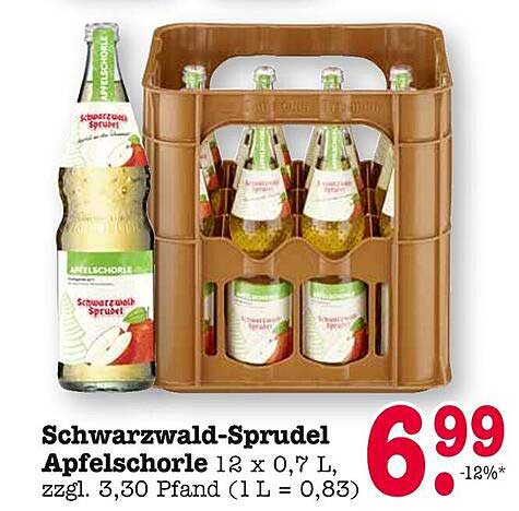 Schwarzwald-Sprudel Apfelschorle 12 x 0,7 L