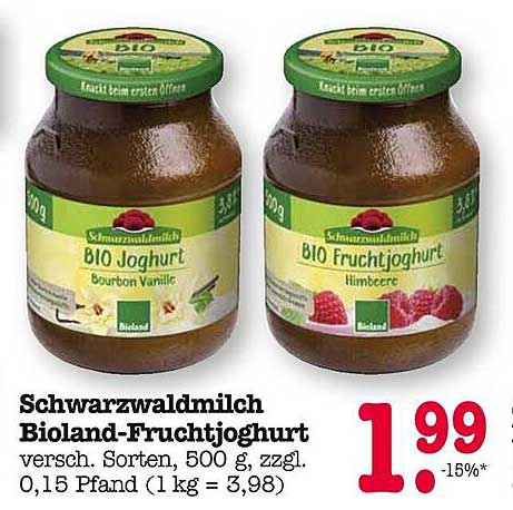 Schwarzwaldmilch Bioland-Fruchtjoghurt 500 g - Verschiedene Sorten