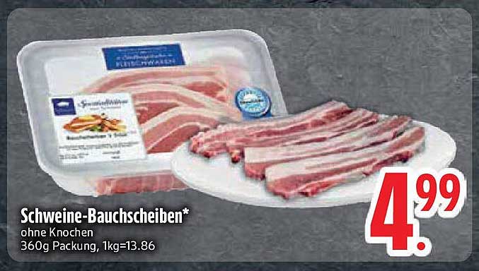 Schweine-Bauchscheiben ohne Knochen - 360g