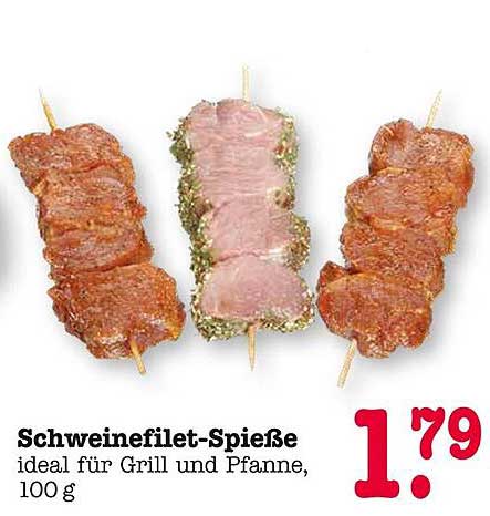 Schweinefilet-Spieße ideal für Grill und Pfanne, 100 g
