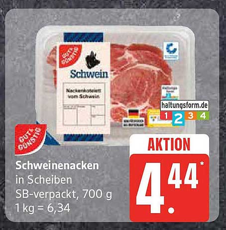 Schweinenacken in Scheiben, SB-verpackt, 700 g