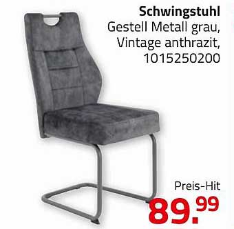 Schwingstuhl Gestell Metall grau, Vintage anthrazit