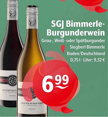 SGJ Bimmerle-Burgunderwein - Grau-, Weiß- oder Spätburgunder