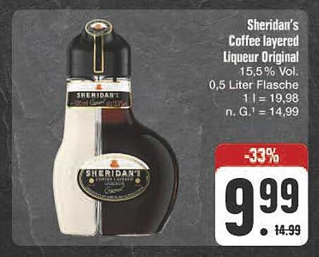 Sheridan's Coffee layered Liqueur Original 0,5 Liter Flasche