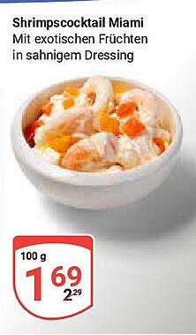 Shrimpscocktail Miami mit exotischen Früchten in sahnigem Dressing