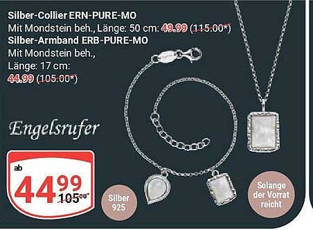 Silber-Collier ERN-PURE-MO und Silber-Armband ERB-PURE-MO