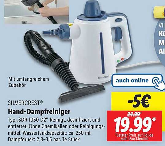 SILVERCREST® Hand-Dampfreiniger Typ SDR 1050 D2