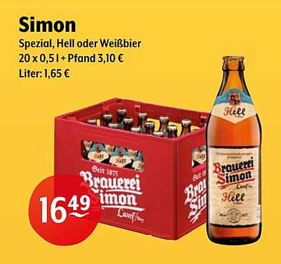 Simon Spezial, Hell oder Weißbier - 20 x 0,5 l