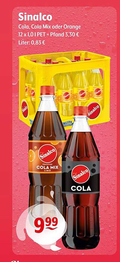 Sinalco Cola, Cola Mix oder Orange 12 x 1,0 l PET + Pfand