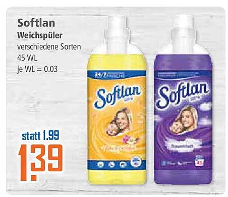 Softlan Weichspüler verschiedene Sorten 45 WL