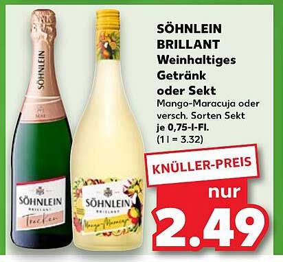 SÖHNLEIN BRILLANT Weinhaltiges Getränk oder Sekt - Mango-Maracuja oder verschiedene Sorten