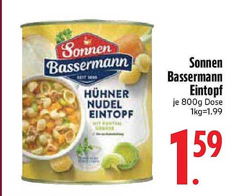 Sonnen Bassermann Hühner Nudel Eintopf 800g Dose