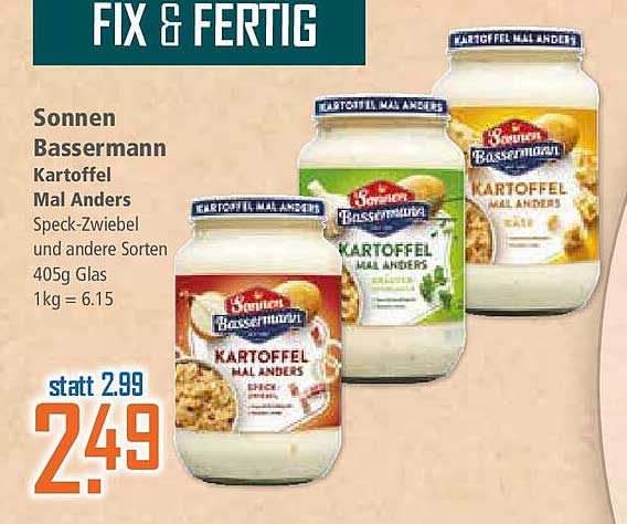 Sonnen Bassermann Kartoffel Mal Anders – Speck-Zwiebel und andere Sorten 405g Glas