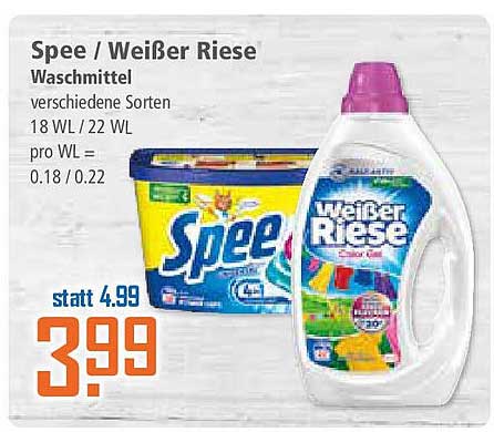 Spee / Weißer Riese Waschmittel - verschiedene Sorten