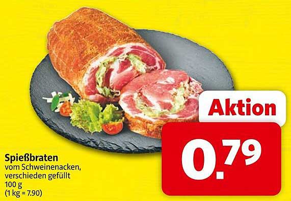Spießbraten vom Schweinenacken, verschieden gefüllt