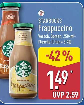 STARBUCKS Frappuccino, verschiedene Sorten; 250-ml-Flasche (Liter = 5.96)