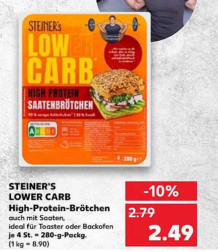 STEINER'S LOWER CARB High-Protein-Brötchen - 10% Rabatt!