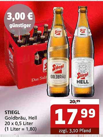 STIEGL Goldbräu, Hell 20 x 0,5 Liter