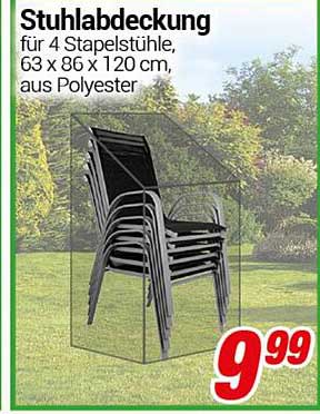 Stuhlabdeckung für 4 Stapelstühle, 63 x 86 x 120 cm, aus Polyester