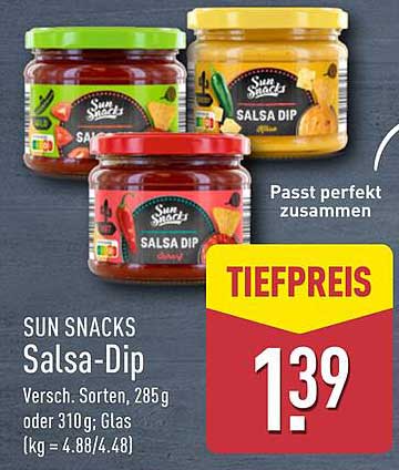 SUN SNACKS Salsa-Dip, 285 g oder 310 g