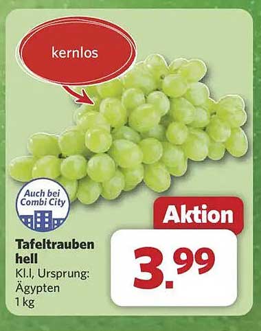 Tafeltrauben hell 1 kg - kernlos