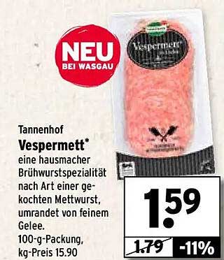 Tannenhof Vespermett – hausgemachte Brühwurst-Delikatesse