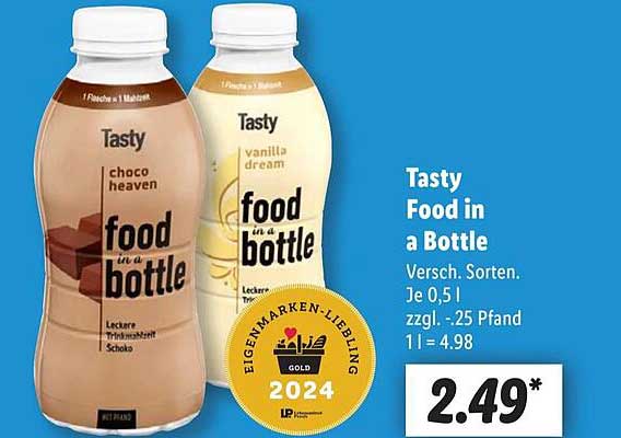 Tasty Food in a Bottle - Verschiedene Sorten