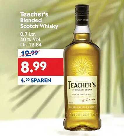 Teacher's Blended Scotch Whisky 0.7 Ltr.